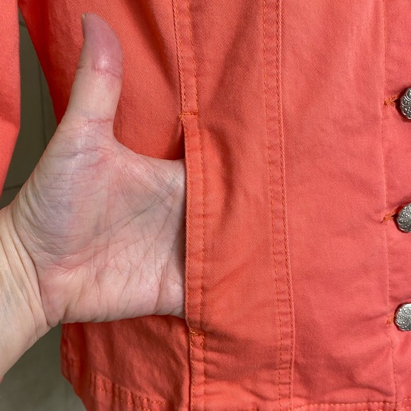 EUC Dressbarn coral denim-style jacket, size Medium - Picture 4 of 8
